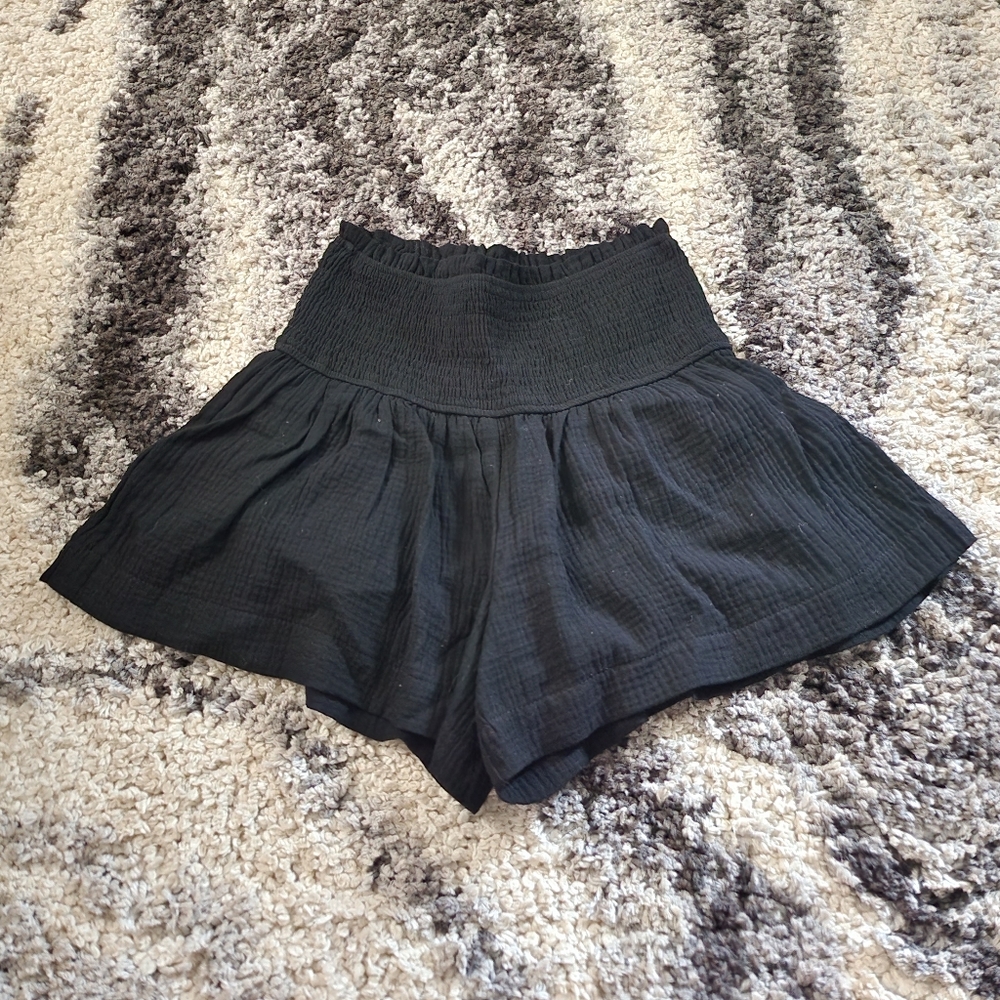 Black Ruffle Shorts